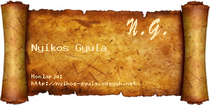 Nyikos Gyula névjegykártya